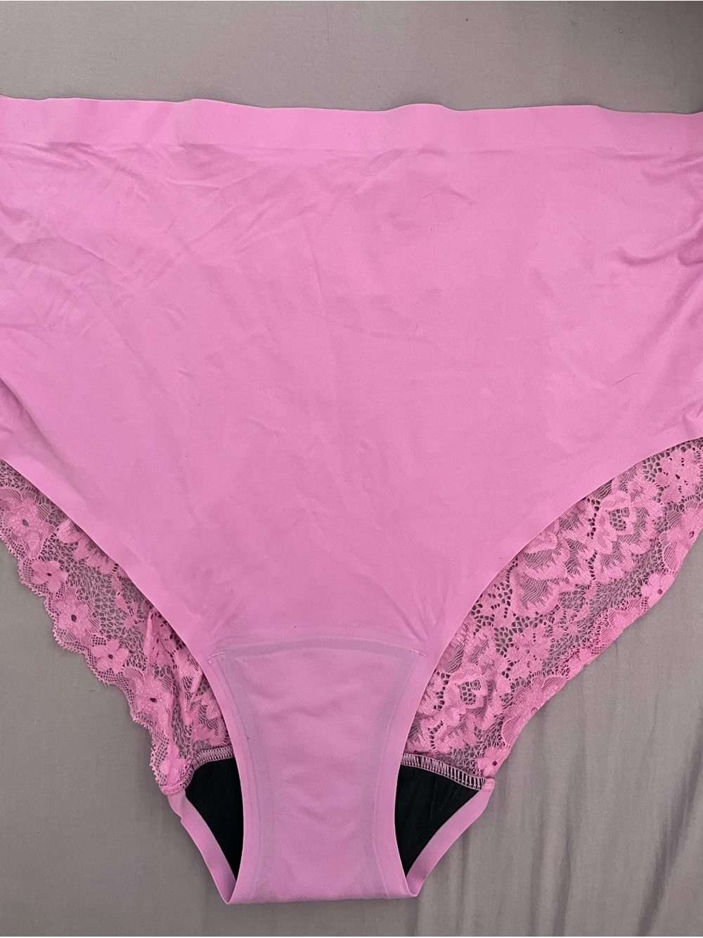 KNIX Pink High-Waist Lace-Trim Brief